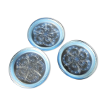3 dessous de bouteille en verre moul press opalescent bleut