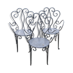 3 fauteuils de jardin fer forg ouvrag