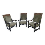 3 fauteuils renaissance fin xixe