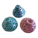 3 photophores en poterie artisanale