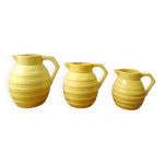 3 pichets orchies art dco en cramique jaune