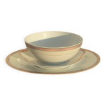 3 pi�ces service porcelaine de limoges m�dard de noblat  windsor saumon