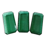 3 raviers arcoroc en verre moul vert meraude vintage