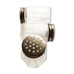 3 sali�res de table en cristal et m�tal argent�