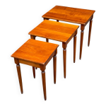 3 tables basses gigognes louis xvi en bois massif