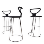 3 tabourets de bar postmodernes fasem italia par nobu tanigawa, 1990