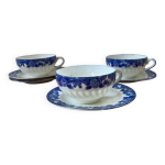3 tasses et sous tasses porcelaine fine japonaise