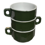3 tasses à thé bistrot vert foncé de caen 3 tasses à thé bistrot vert foncé de caen