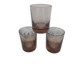 3 verres  eau en verre bulle