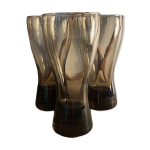 3 verres  orangeade luminarc en verre fum