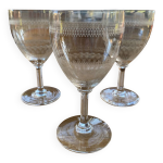 3 verres  vin en cristal
