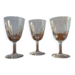 3 verres  vin cuit / porto anciens cristal de baccarat modle cassino - 11 cm