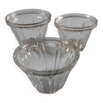 3 verrines  confitures en verre souffl