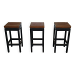 3 x tabourets de construction en ch�ne ann�es 1960