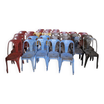 30 chaises empilables en acier de style tolix