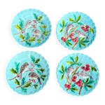 4 anciennes assiettes en barbotine dcor oiseaux en faence de sarreguemines