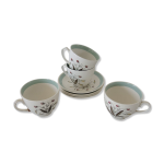 4 anciennes tasses & soucoupes alfred meakin england hedgerow