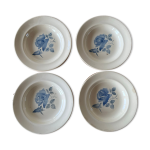 4 assiettes anciennes creuses digoin & sarreguemines  motif roses
