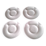 4 assiettes à artichauts en porcelaine blanche pillivuyt 4 assiettes à artichauts en porcelaine blanche pillivuyt