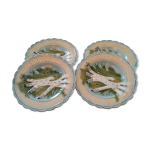 4 assiettes asperges barbotine