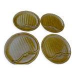 4 assiettes  asperge en faence de gien