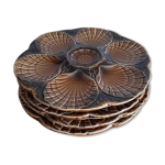 4 assiettes à coquillages sarreguemines 4 assiettes à coquillages sarreguemines