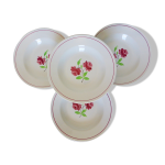 4 assiettes creuses k et g luneville modèle rose mai 2106201 4 assiettes creuses k et g luneville modèle rose mai 2106201