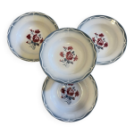 4 assiettes creuses vintage digoin sarreguemines modle nina rosa en porcelaine 2008158
