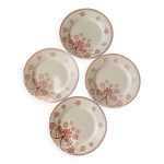 4 assiettes  dessert antique terre de fer rouge modle lucien lunville