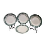 4 assiettes � desserts sarreguemines et digoin ecossais