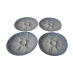 4 assiettes  hutres plillivuyt dcor grand feu jorgen jallen diam 23 cm