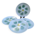4 assiettes � hu�tres vert / jaune de salins, 1970