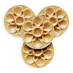 4 assiettes  hutres vintage longchamp en barbotine ocre