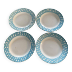 4 assiettes plates estampilles digoin sarreguemines, modle domremy