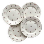 4 assiettes plates fleuries en faïence digoin sarreguemines 4 assiettes plates fleuries en faïence digoin sarreguemines