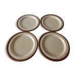 4 assiettes plates en grès 4 assiettes plates en grès