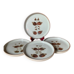 4 assiettes plates grès de l arnon 1970 4 assiettes plates grès de l arnon 1970