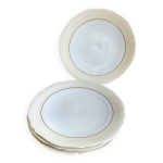 4 assiettes plates en porcelaine de limoges legrand france 4 assiettes plates en porcelaine de limoges legrand france