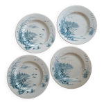 4 assiettes terre de fer gien modle canards