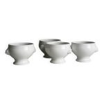4 bols en porcelaine blanche