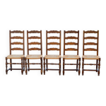 4 chaises ou 5 chaises bois massif paillées chêne clair avec dossier haut 4 chaises ou 5 chaises bois massif paillées chêne clair avec dossier haut