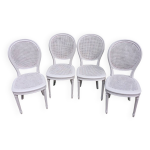 4 chaises anciennes bois et cannage