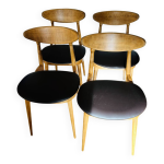 4 chaises par baumann �dit�es par pierre guariche restaur�es (licorne