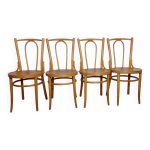 4 chaises de bistrot en bois courb type thonet