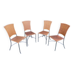4 chaises bistrot brasserie bi�re caf� terrasse m�tal et rattan