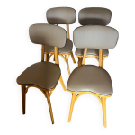 4 chaises bistrot ch�ne moyen vernis (baumann) pied compas