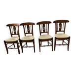 4 chaises en bois massif et paille 4 chaises en bois massif et paille