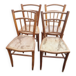 4 chaises canne priode 50