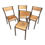 4 chaises �cole vintage