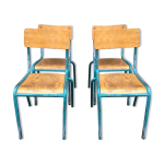 4 chaises industrielle cole vintage